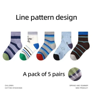 High-quality Children’s Thin Socks Spandex/Nylon/Cotton Spring Autumn Colorful Patterns Animal Designs Comfortable Breathable