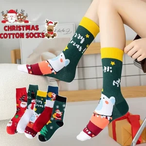High quality Cotton Socks in Stock Cross border Men’s Winter Christmas Mid Tube Sports Personalized Trendy Socks