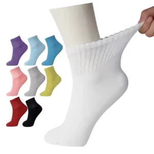 Hospital Cotton Diabetic Socks Unisex Super Soft Knitted Quarter Socks Loose Cushion Seamless Breathable