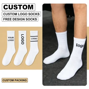 Hot Selling Custom Logo Sport Socks For Men Adults Breathable Cotton Crew Socks