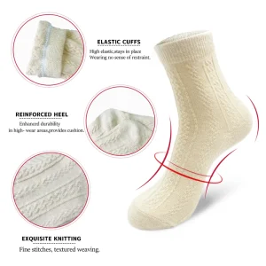 Hot Selling Solid Color Customized Casual Knitted Cotton Winter Comfortable Breathable Girls Crew Socks