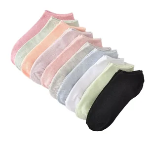 In Stock Cute Women’s Cotton Short Ankle Socks Breathable Knitted Casual Size Free 11 Colors for Spring