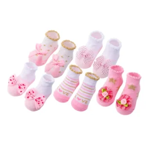Infant 0 2 Years Newborn Baby Socks Cute Lace Striped Pretty Bows Floor Toddlers Shoe Socks Baby