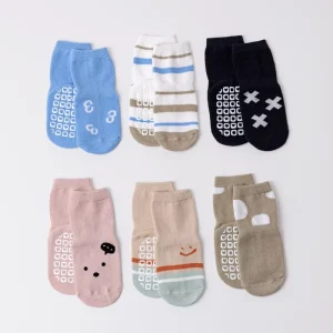Infant Boys Girls Autumn Indoor Floor Socks Large Area Glue on Sole Non-slip Cartoon Toddler