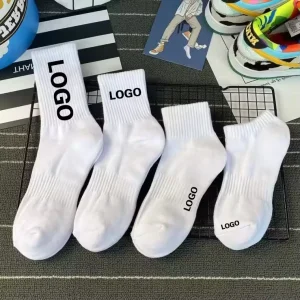 JINGOU Custom Logo Cotton Socks OEM Blank Crew Quarter Ankle Socks Private Label Sports Casual Bulk Custom Printed