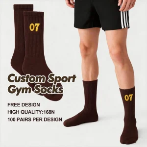 Jacquard Embroidery Logo Running Socks Free Size Custom Sports Socks