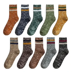 Jacquard Logo Pattern Thermal Sport Socks for Adults Men Women for Hiking Cycling Skiing Warm Thick Crew Height Low MOQ