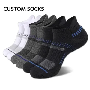 Jacquard Men’s Short Socks Mesh Breathable Large Size Sports Ankle Socks Black White Cotton Socks