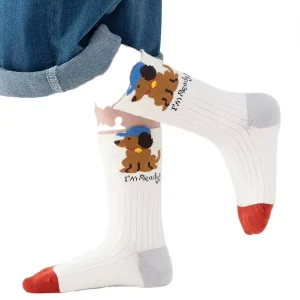 Japanese Vertical Stripe High Tube Double Needle Mid tube Children’s Socks for Infants & Young Children 3 Colors Made in China