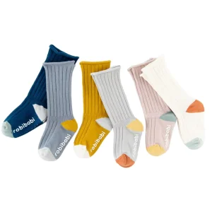 Japanese Vertical Stripe High Tube Mid tube Double Needle Children’s Infant & Toddler Socks 3 Colors Made in China