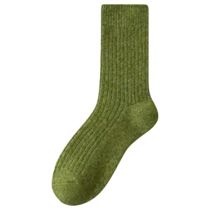 Japanese style Thick Wool Ankle Socks for Autumn and Winter Solid Color Warm Retro Pile Socks for Women