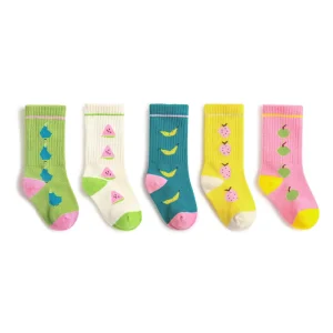 Jingwen Custom Logo High Quality Fruit Jacquard Cotton Material Children Socks