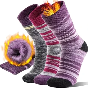 KT252 OEM Custom Thermal Extreme Cold Weather Winter Warm Socks 3 Pairs for Men Women Extra Thick Insulated Ski Crew Boot Socks