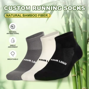 KTS145 Factory Custom Logo Athletic Nature Bamboo Fiber Socks Men Sports Running Compression Short Bambus Socks Manufacturer