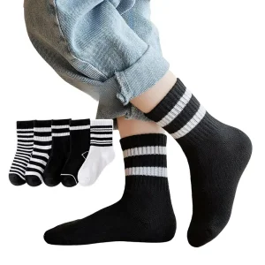 Kids Cotton Breathable Sporty Crew Socks Durable for Toddler Outdoor Spring