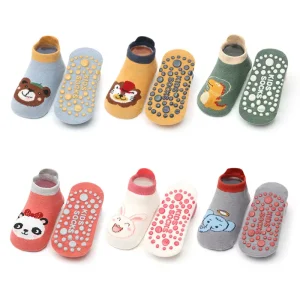 Kids Cotton Socks Cute Cartoon Animal Pattern Comfy Breathable Baby Nonslip Floor