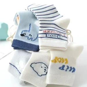 Kids Crew Socks Cotton Cartoon Pattern Breathable Cute Thin Casual Spring Grip Socks