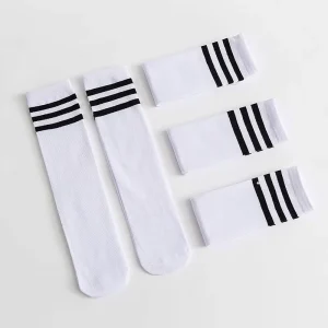 Kids Dance TV Performance Autumn Striped Fitness Football Training Socks School High Knee Boys Children’s White Casual Standard