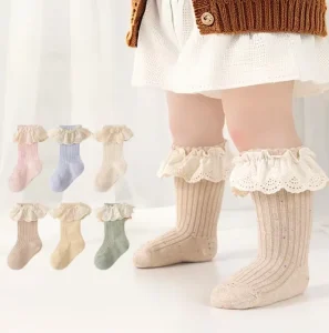 Kids’ Mid-Calf Socks Cute Ruffled Princess Socks for Toddlers Slouchy Calf Socks Winter & Autumn