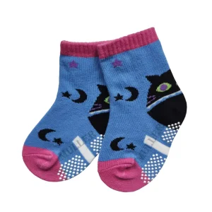 Kids Non Slip Crew Socks Knitted Breathable Eco Friendly Cotton with Fun Animal Jacquard Design Quick Dry