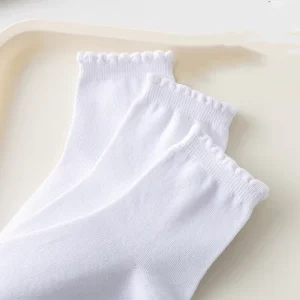 Kids School White Socks High Quality Crew Plain White Cotton Girl Socks