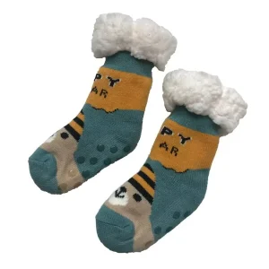 Kids Thick Anti slip Super Soft Sherpa lined Fuzzy Fluffy Christmas Slipper Socks