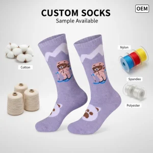 Kids Winter Crew Socks Thick Warm Cotton Blend Moisture Wicking Breathable Cuff Logo Outdoor Sports