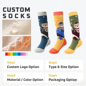 Kids Wool Ski Socks Full Terry Cushion Thick Warm Winter Hiking Trekking Outdoor Sport Socks Knee High Eco-Friendly