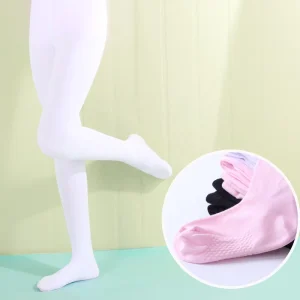 Kids’ ballet training socks White girls’ test socks socks Knitted cotton thickened bottoms Children’s dance pantyhose
