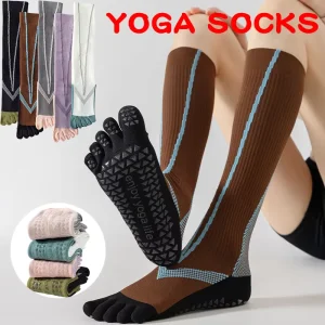 Knee High Breathable Anti Slip Sporty 5 Toe Yoga & Pilates Socks with Custom Logo