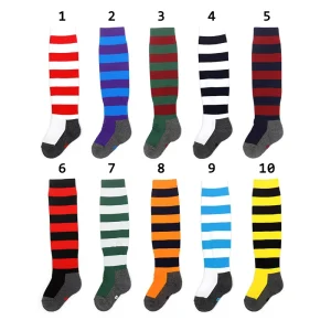 Knee High Children Soccer Socks Athletic Cotton Kids Football Socks Custom Design