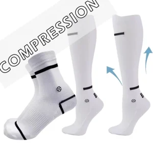 Knee High Compression Socks Crew Varicose Veins Customized Brand Logo White Crew Nylon Spandex Outdoor Wear Socks