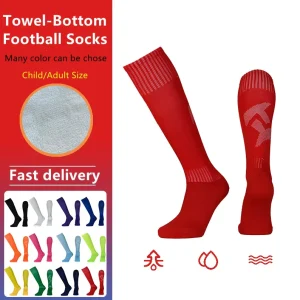 Knee High Compression Socks for Child and Adult Colorful Football Sports Socks Calf Polyester Breathable Socks