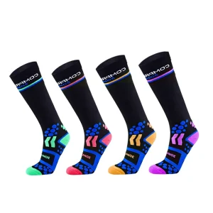 Knee High Compression Socks for Cycling Running Marathon Spandex Nylon Material Knitted Men Women