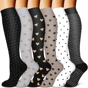 Knee High Compression Socks for Women Men Breathable Sports Travel Nurse Running Support Stockings Custom Logo OEM Supplier