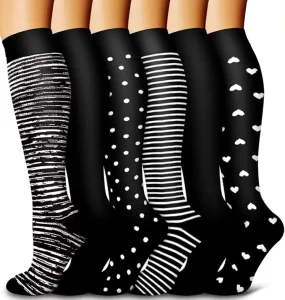 Knee High Compression Socks for Women Men Breathable Sports Travel Nurse Support Stockings Custom Logo OEM Manufacturer Supplier