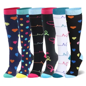 Knee High Long Cycling Medical Stocking 20 30 Mmhg for Running Nurse Compression Socks