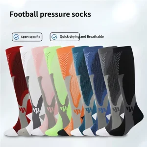 Knee High Nylon Compression Sports Running Socks for Men Summer Knitted ODM Anti Bacterial Breathable Print