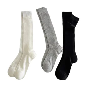 Knee High Sock Summer Women Pure Color Casual Soft Cotton Fashionable Daily