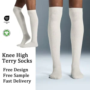 Knee High Terry Socks Unisex Athletic Knee High Socks Custom Knit