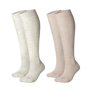 Knitted Anti-Bacterial Spandex Nylon Compression Socks Women Men 20-30mmHg Knee High Support Solid Pattern Body Nurses Pregnancy