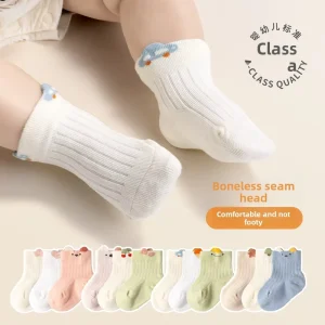 Knitted Baby Socks Spring Class Cotton Sporty Seamless Jacquard Printed Standard Thickness Cute Cartoon Designs