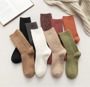 Knitted Cozy Wool Women’s Crew Slouch Socks Thick Warm Winter Cashmere Socks