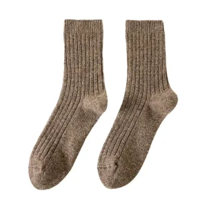Knitted Crew Breathable Women Socks Wool Nylon Socks