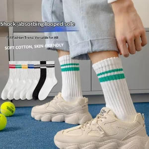 Knitted ODM Men’s Autumn Winter Warm Striped Thick Line Towel Cotton Sports Socks