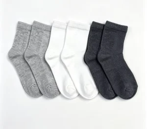 Knitted Solid Color Breathable Cotton Casual Mid Tube Crew Socks