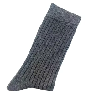 Knitted Sport Breathable Autumn Socks Crew Eco-Friendly Cylinder Character Men’s Double Needle Solid Color 100% Cotton