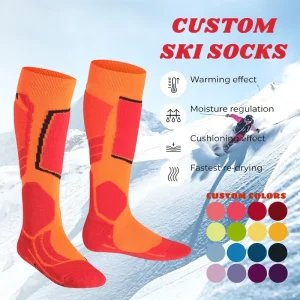 Knitted Sports Socks Warm Men Thick Cushioned Outdoor Ski Socks Merino Wool Knee High
