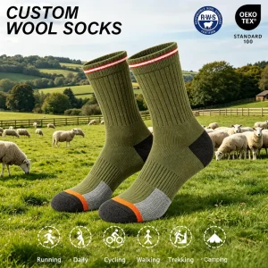 Knitting Warm Winter Men Socks Thick Thermal Crew Hiking Merino Wool Socks Workout Athletic Custom Socks
