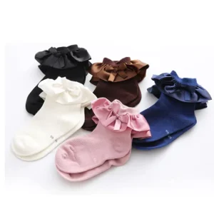 Korean Fashion Cotton Bow Cute Lace Baby Girls Frilly Kid Socks